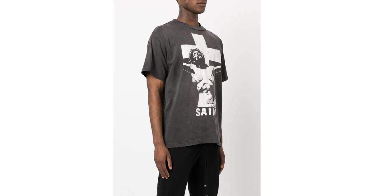 Saint Michael Cheap Joke T-shirt in Black for Men | Lyst