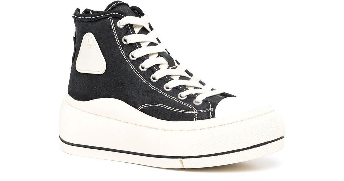 R13 Platform High Top Sneaker in Black White (White) | Lyst