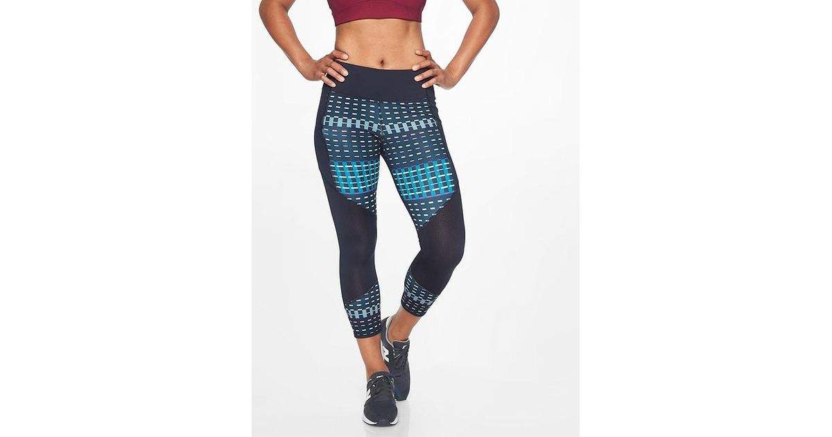 Athleta NWT Women/'s Mesh Contender Capri Size Med Color Black