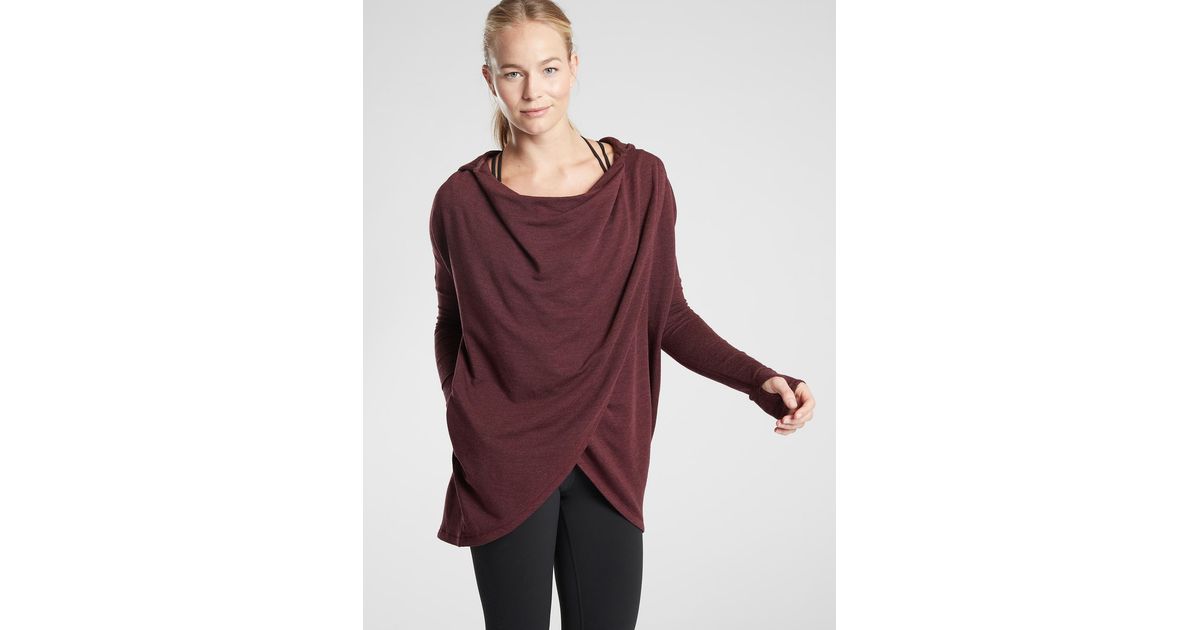 Athleta Purana Wrap Sweatshirt in Red 