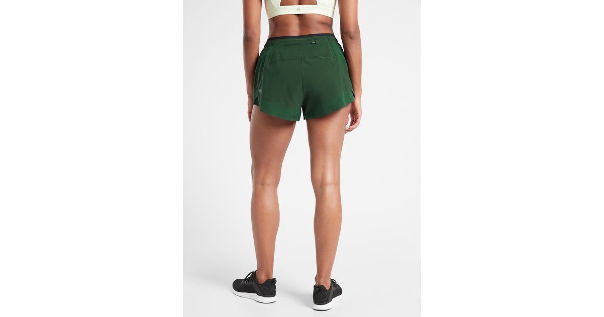 Athleta Interval Run Short in Green | Lyst