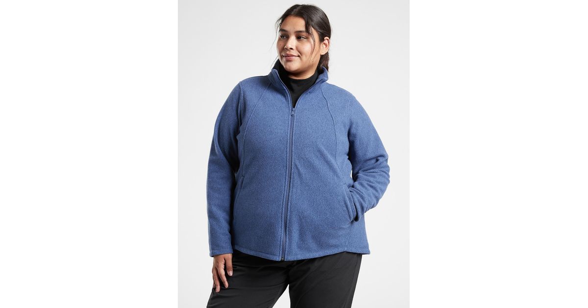 Athleta Stroll Fleece Full Zip in Blue 