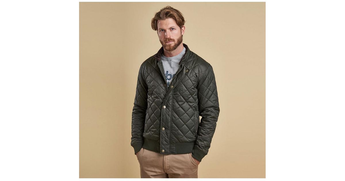Moss Quilted Bomber Jacket 