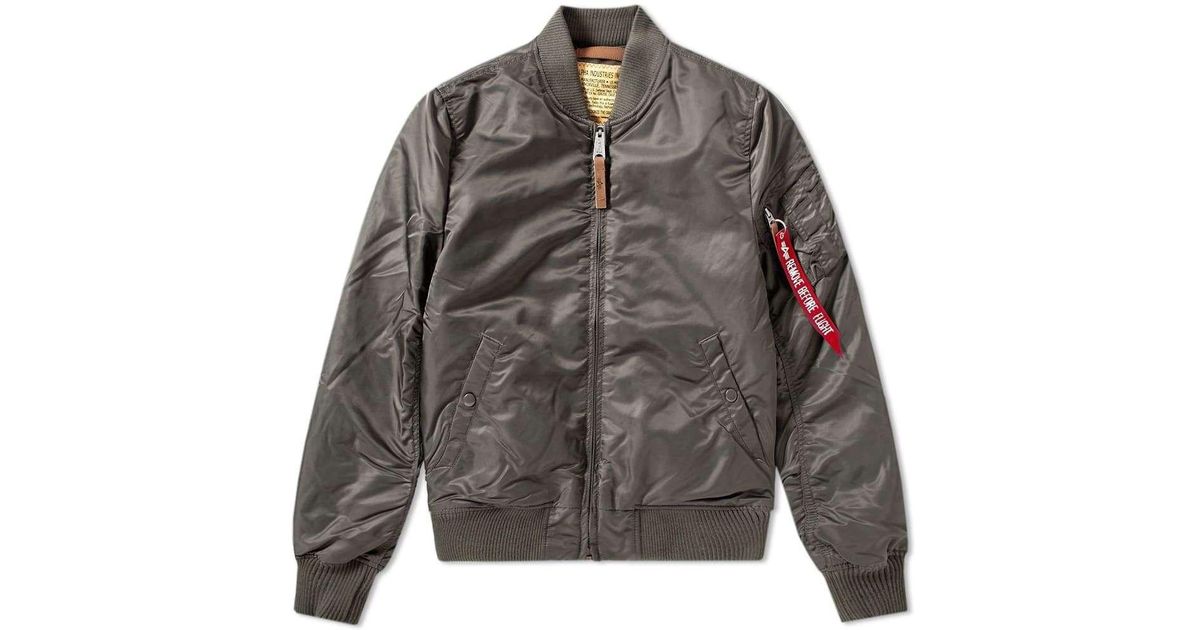 Alpha Industries Synthetic Ma-1 Vf 59 Flight Jacket Replica in Grey (Gray)  for Men | Lyst