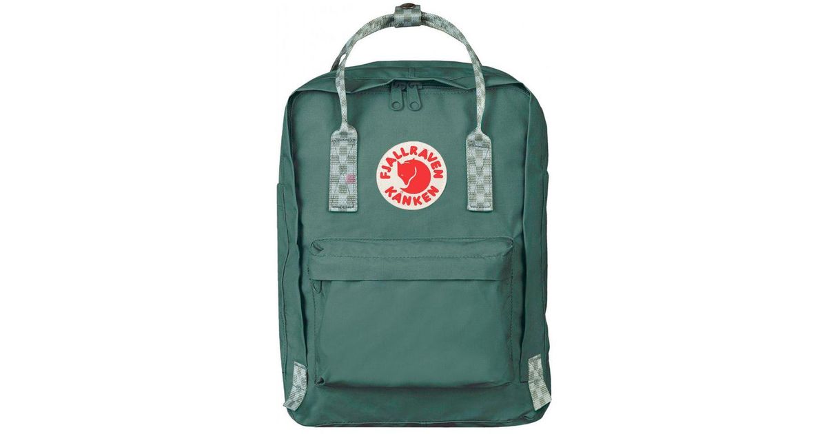 kanken frost green chess pattern