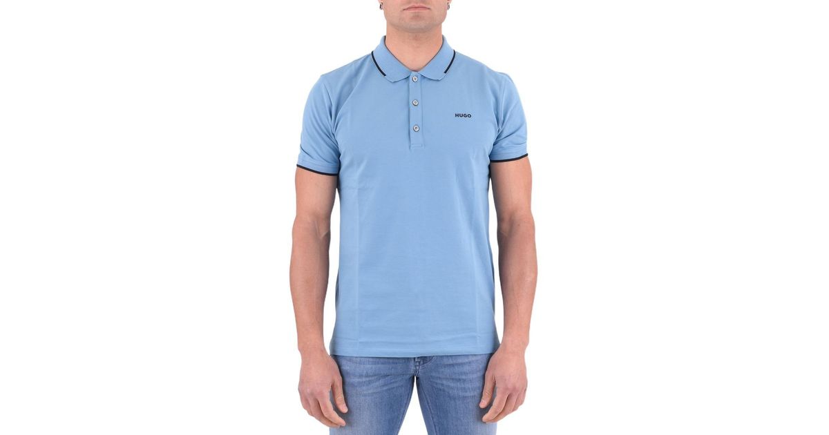 BOSS by HUGO BOSS Light Cotton Polo Shirt in Blue for Men | Lyst