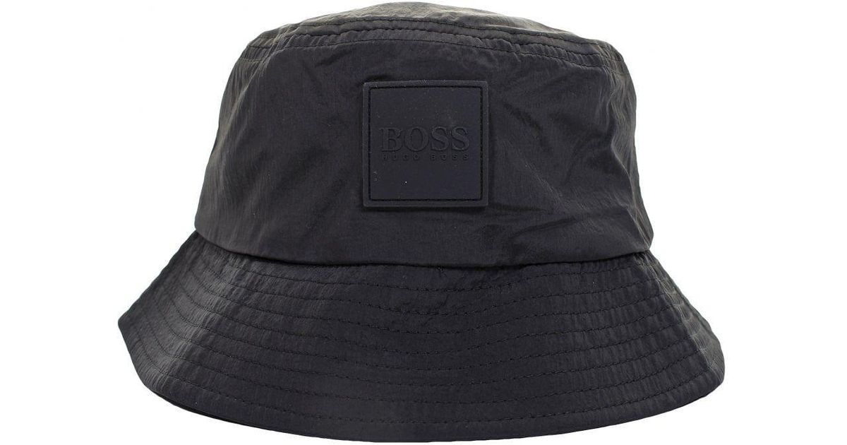 BOSS by HUGO BOSS Rubber Saul Bucket Hat in Black for Men | Lyst UK