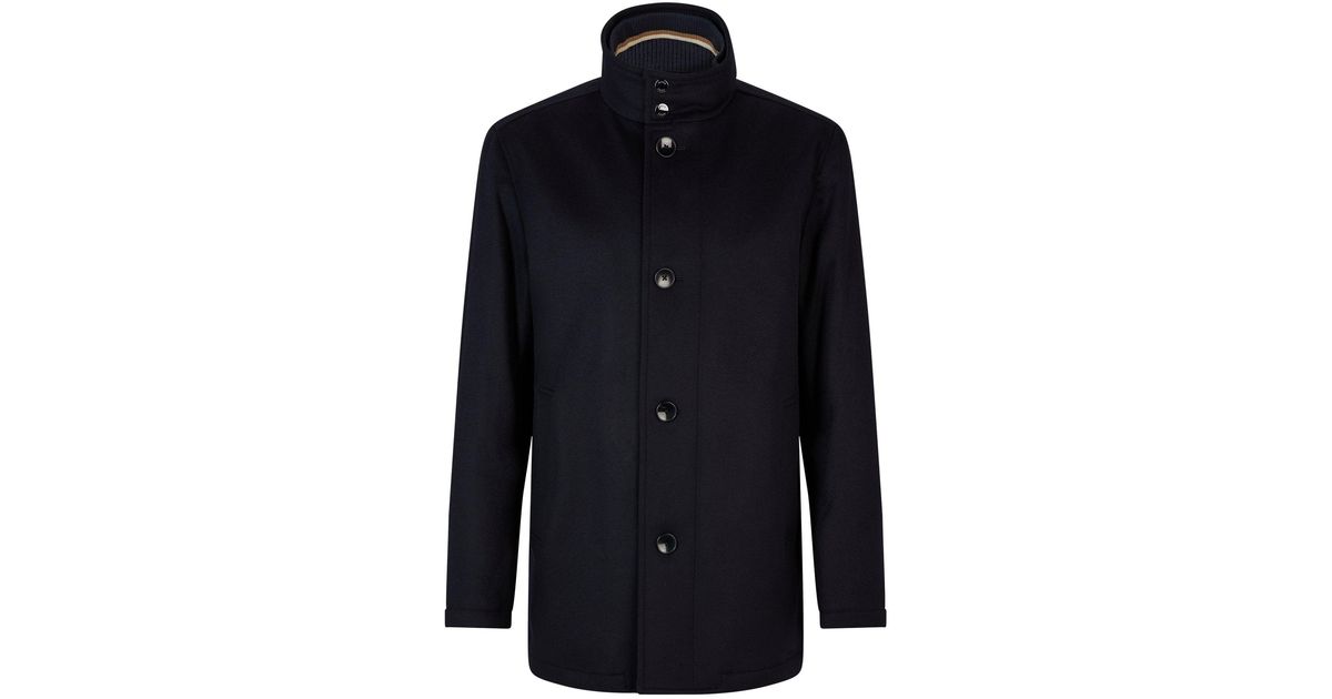 BOSS by HUGO BOSS Boss - Coxtan-224 Dark Blue Wool-cashmere Coat With ...