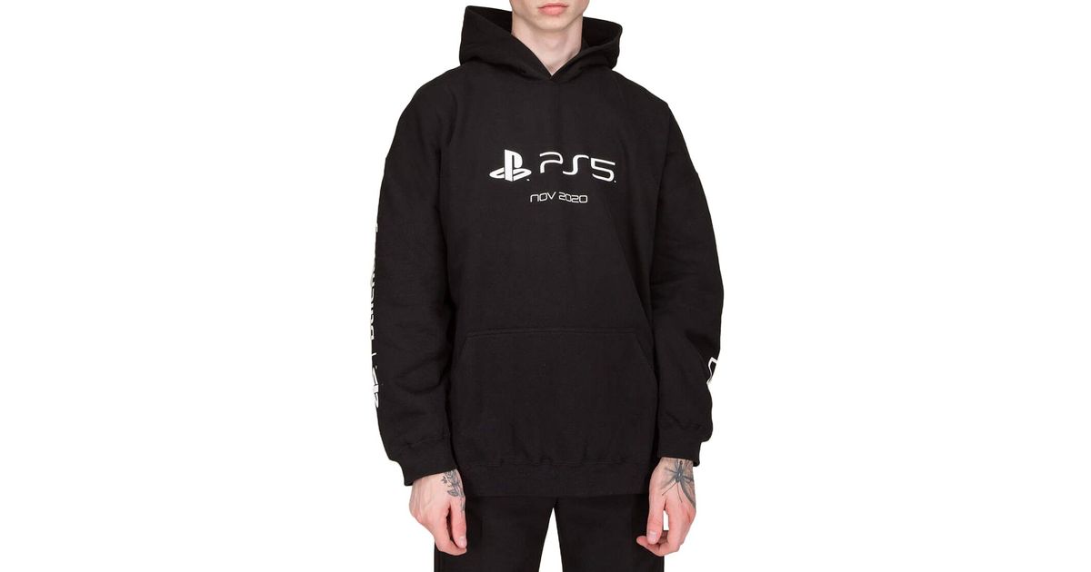 Balenciaga Ps5 Boxy Hoodie in Black for Men | Lyst