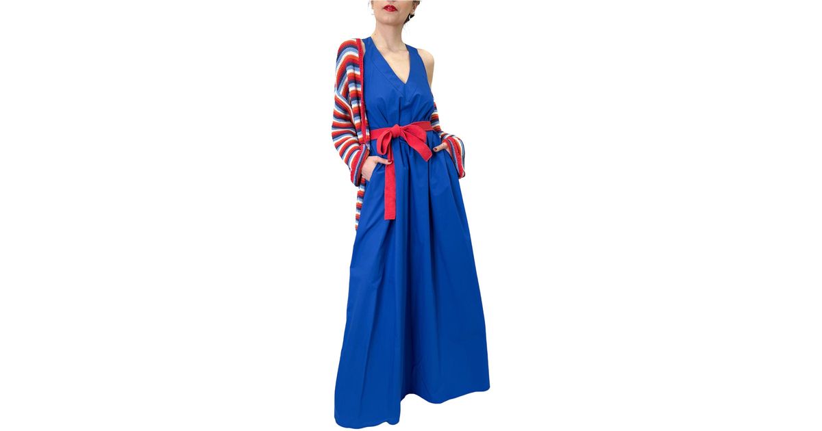 Suoli Cotton Long Dress Majorelle in Blue | Lyst