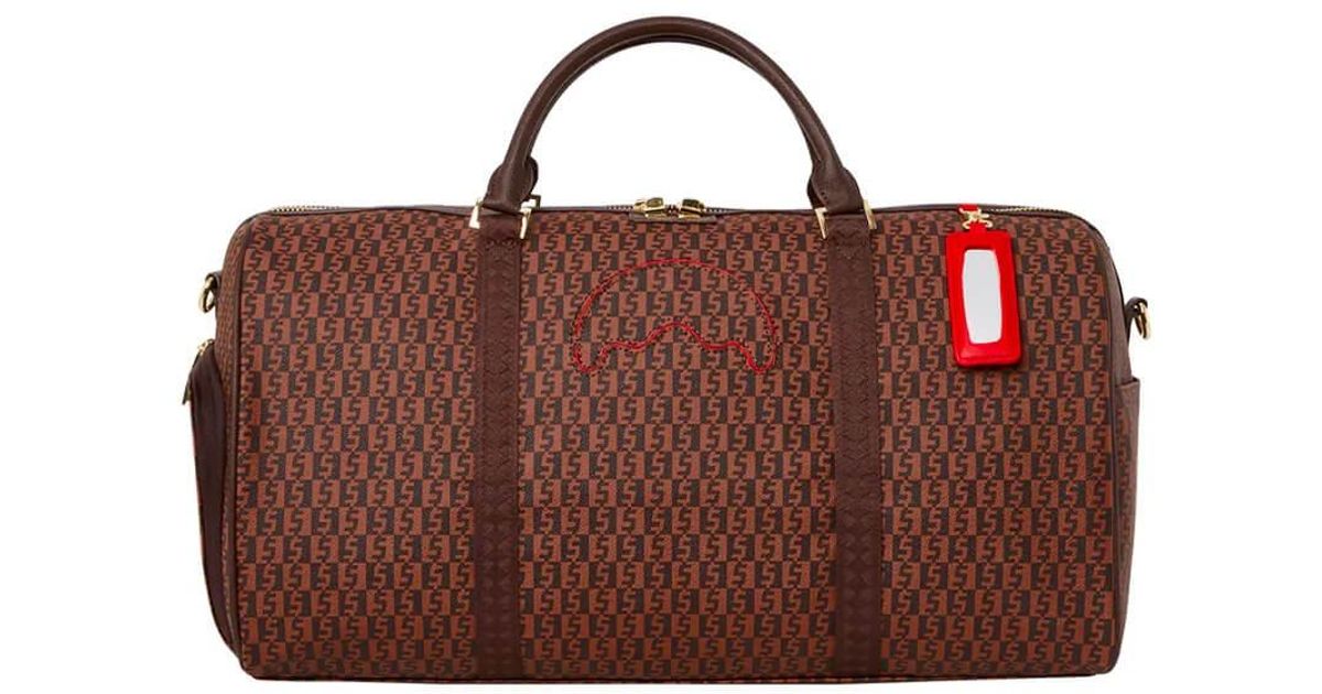 Sprayground Money Check Duffle Bag in Brown (Red) for Men Lyst