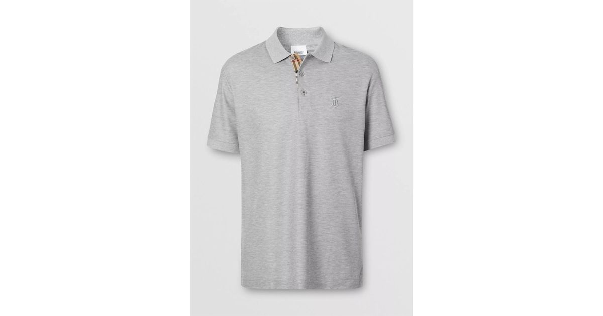 Burberry Cotton 8014006 Polo In Grey in Grey,Black (Gray) for Men | Lyst
