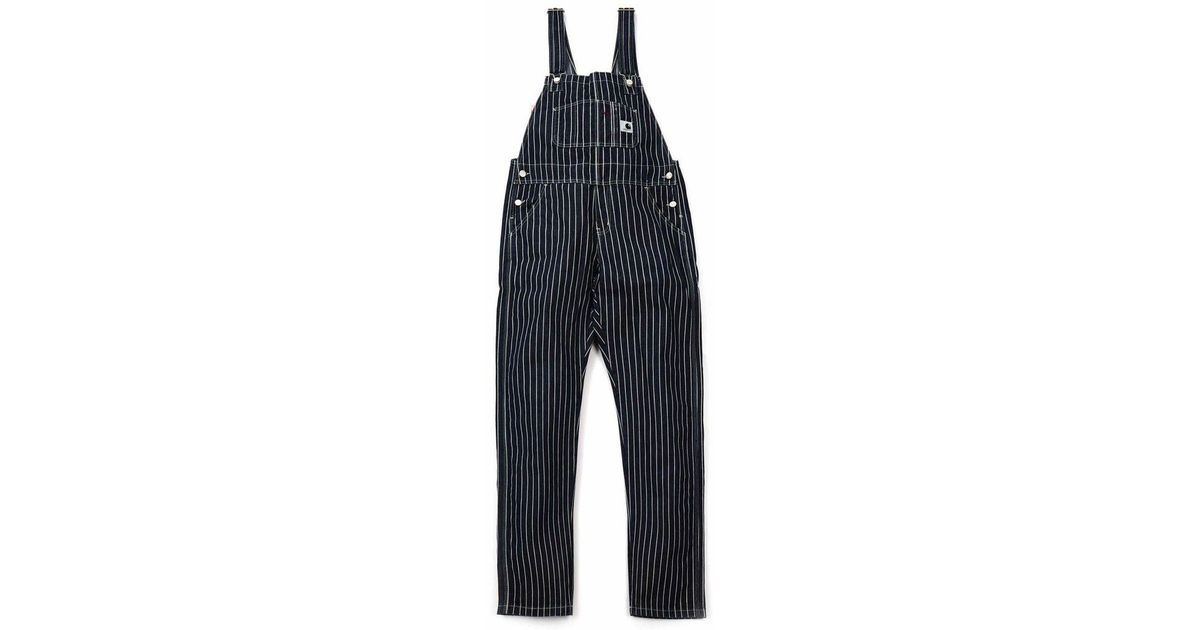 Carhartt Wip Trade Hickory Stripe Overalls Dark Navy/wax Col in Blue