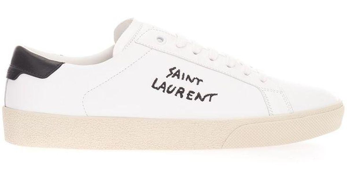 saint laurent all white sneakers