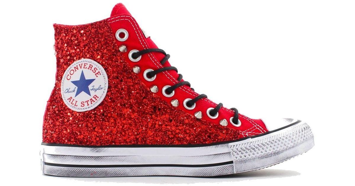 red sequin converse high tops