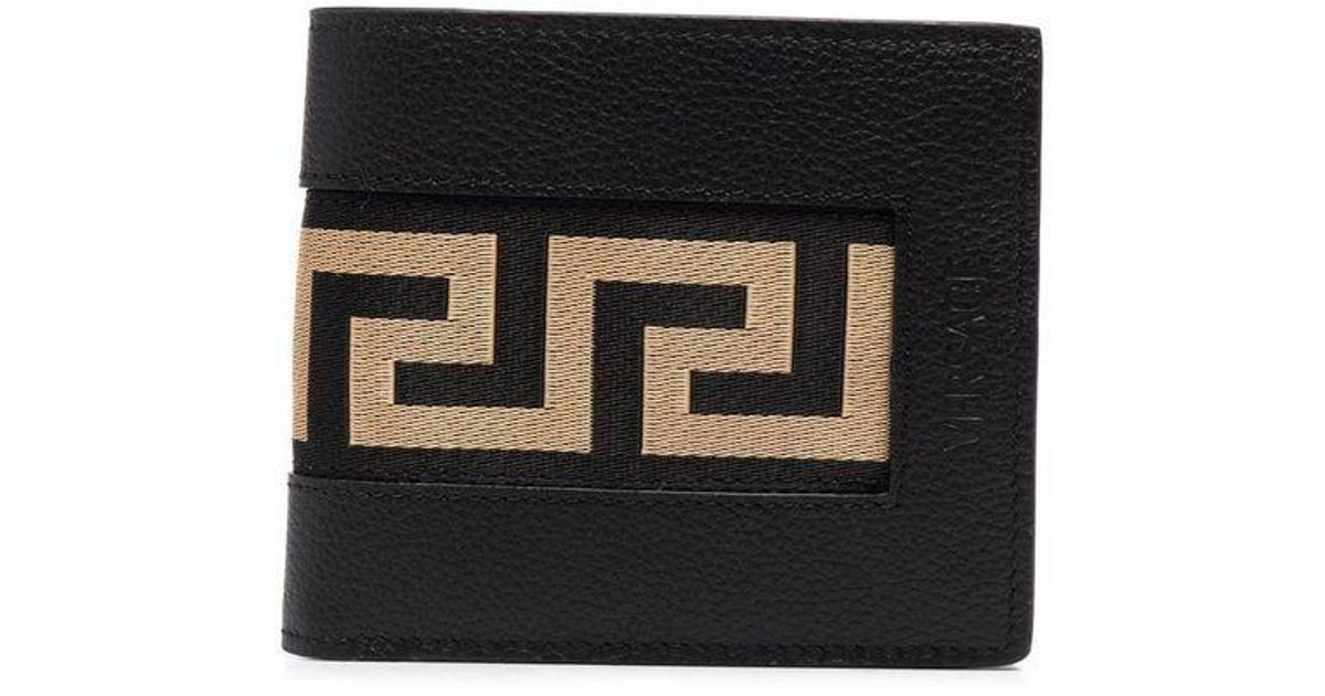 Versace Leather Greca Bi-fold Wallet in Black for Men - Save 5% - Lyst