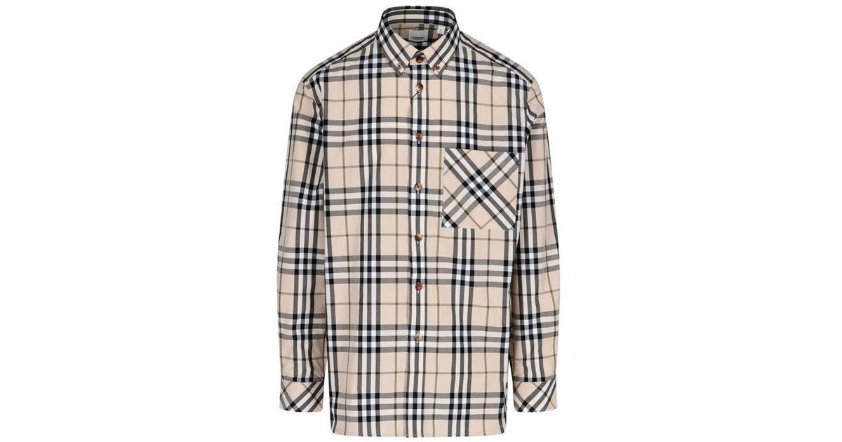 Burberry Tartan Print Shirt in Brown 