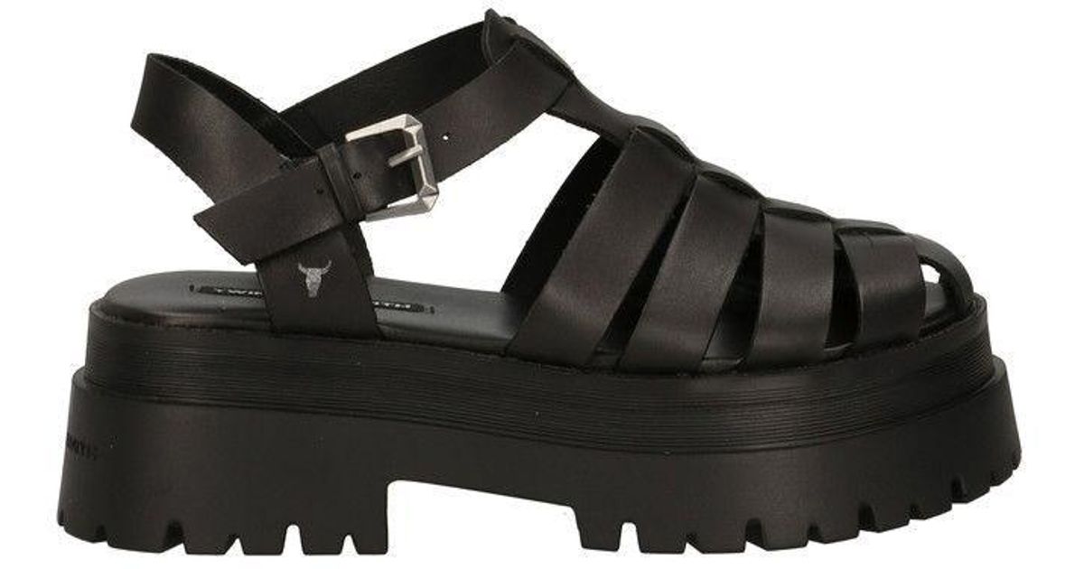 Windsor Smith Leather Sandals in Black | Lyst UK