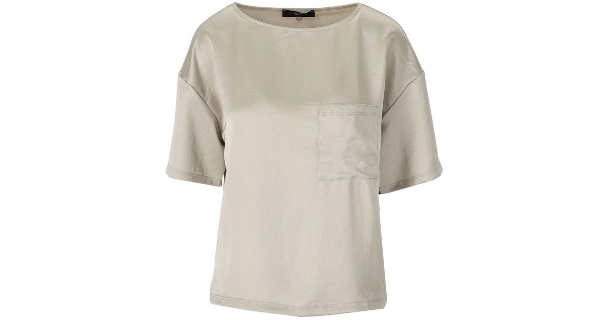 Weekend by Maxmara Satin Vetro Beige Blouse in Natural | Lyst