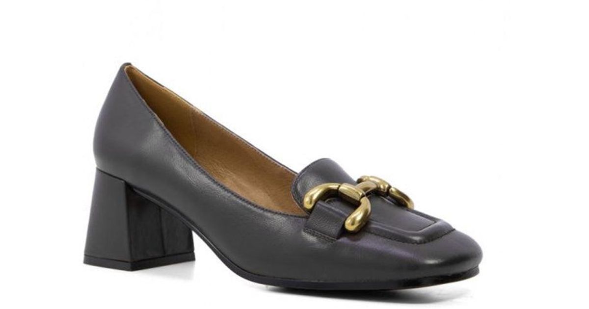 Bibi Lou Valencia Leather Heeled Loafers in Black | Lyst