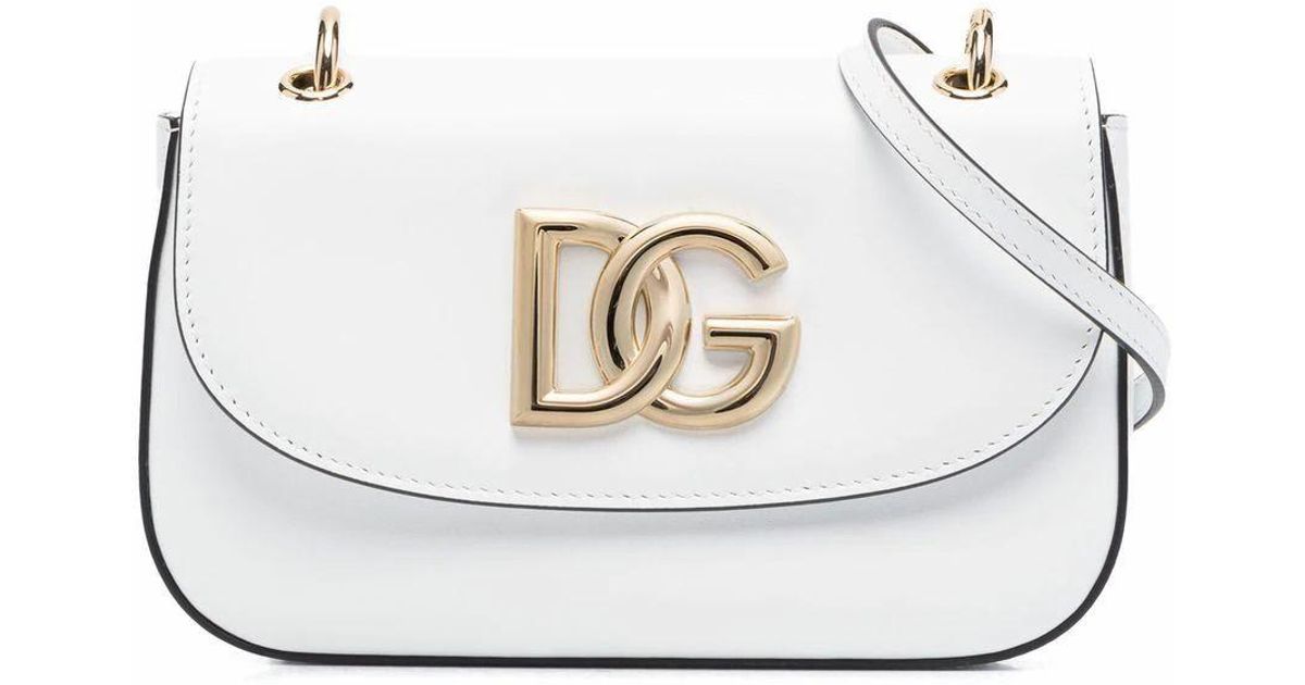 Dolce & Gabbana Dolce E Gabbana Leather Shoulder Bag in White Lyst