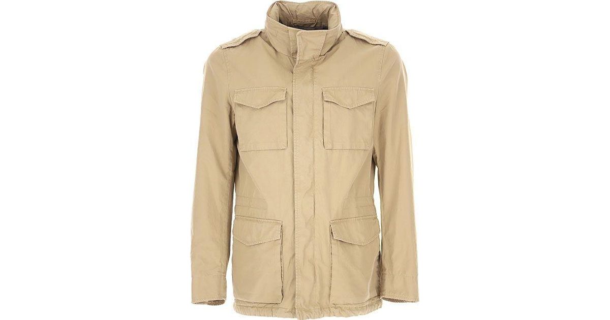 Herno Washed Cotton Field Jacket Beige 