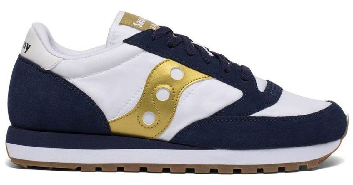 Saucony Synthetic Jazz Original Trainers White / Navy / Gold in Blue,White  (Blue) | Lyst