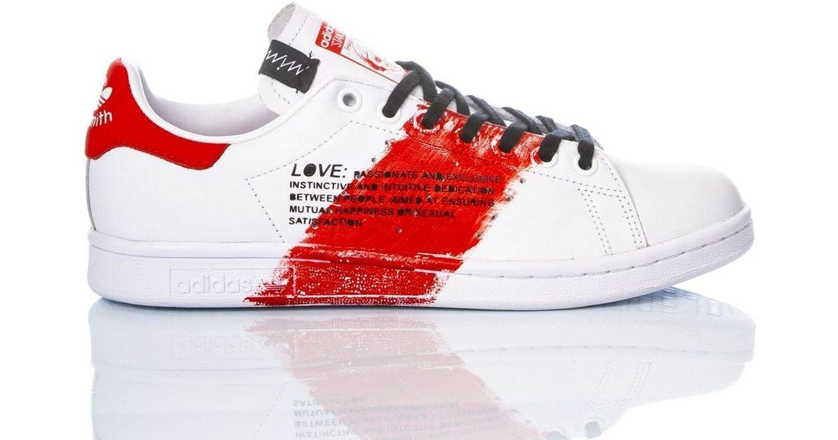 adidas Stan Smith , Red in White for Men | Lyst