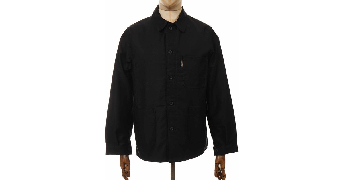 Le Laboureur Cotton Moleskin Work Jacket in Black for Men | Lyst