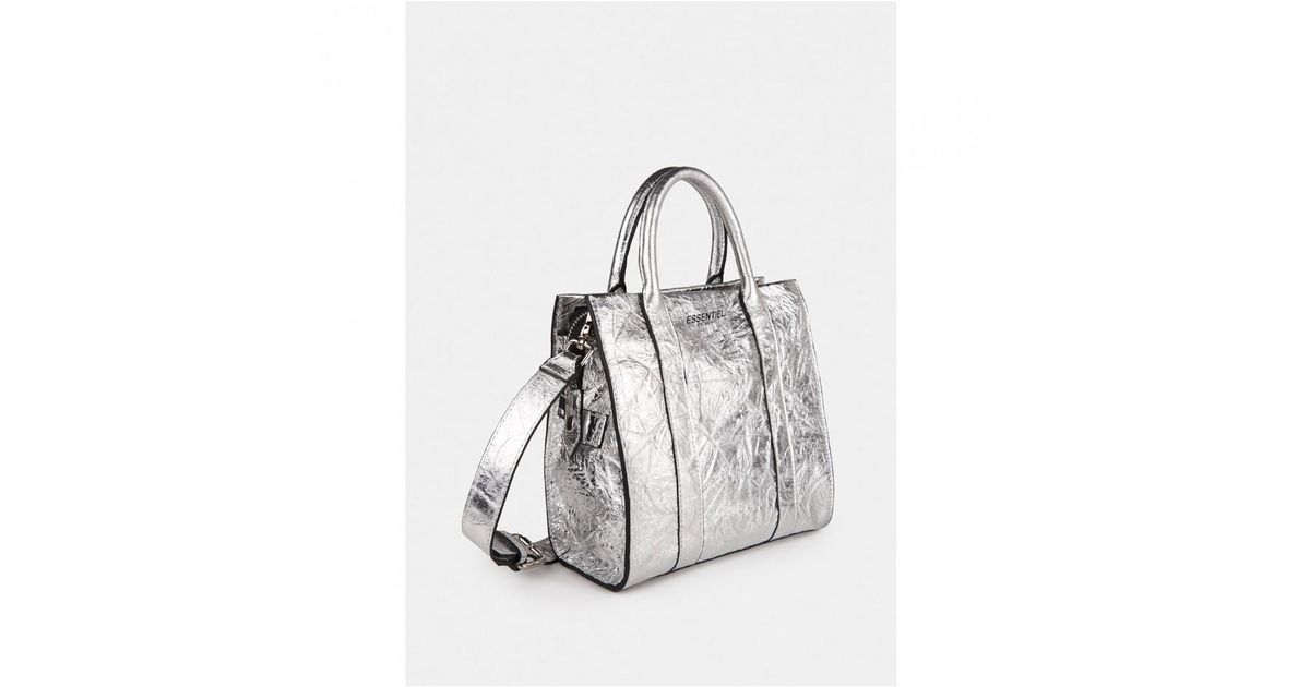 silver leather shoulder bag