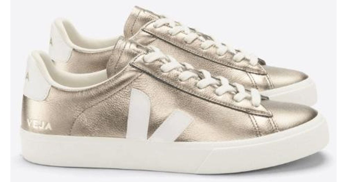 Veja Rubber Campo Sneaker Bronze White in Gold,White (Natural) Save