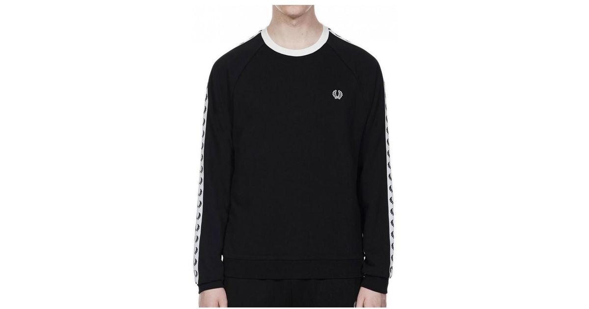 fred perry taped crew neck sweatshirt