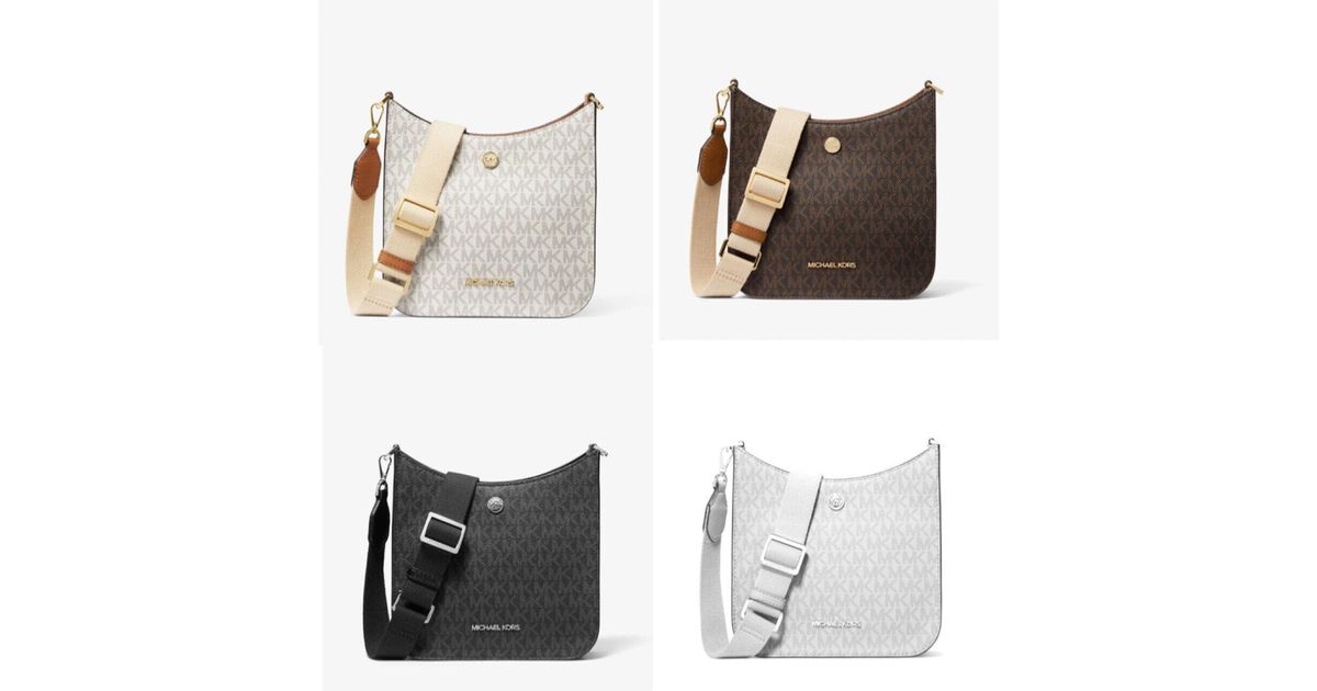 Michael Kors Canvas Briley Mk Signature Pvc Small Crossbody Messenger Bag in Black (White