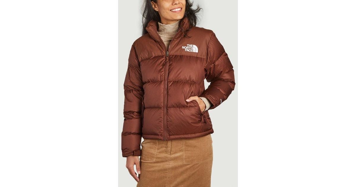 The North Face 1996 Retro Nuptse Short Down Jacket Dark Oak in Brown