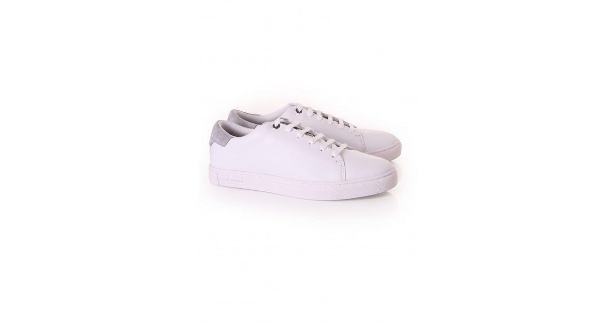 plain white leather trainers