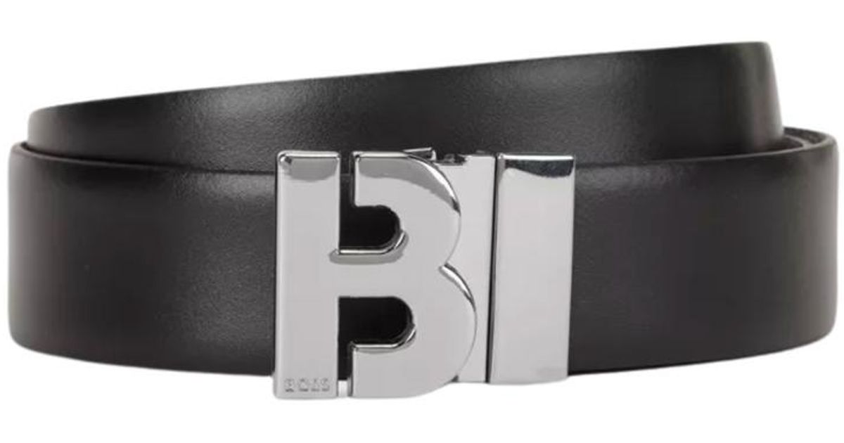 BOSS by HUGO BOSS Leather Boss Monogram-buckle Reversible Belt in Black ...