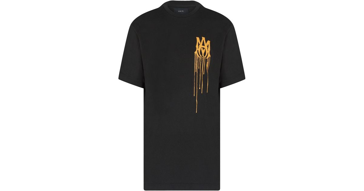 Amiri Cotton 023 T-shirt In And Orange in Black for Men | Lyst