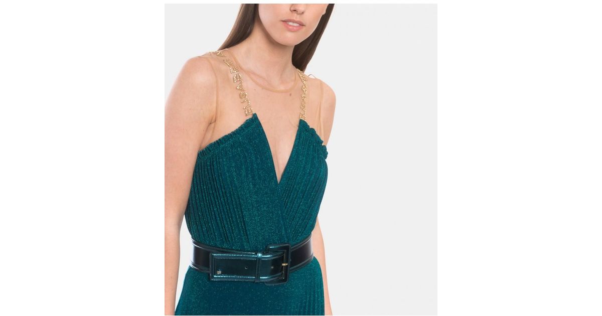 Elisabetta Franchi Abito Lungo Color Ottanio in Blue | Lyst