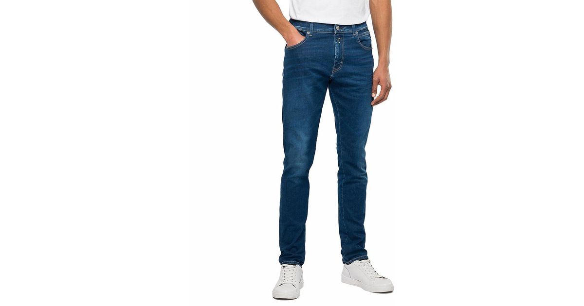 Replay Denim Hyperflex X-lite Anbass Slim Fit Jeans in Blue for Men ...