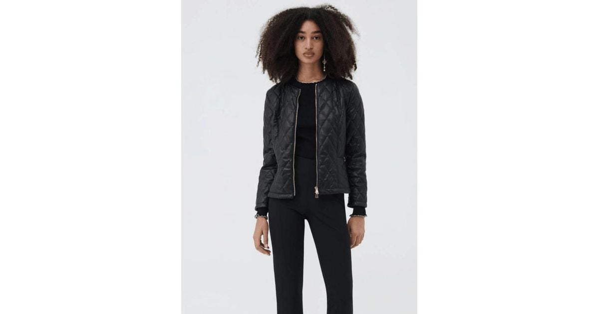 Marella Gerard Quilted Faux Leather Jacket 39160428 001 in Black | Lyst