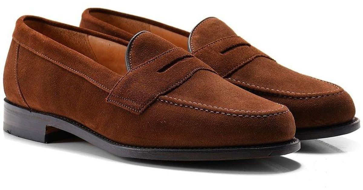 Loake Eton Mens Tobacco Suede Loafers in Brown for Men | Lyst