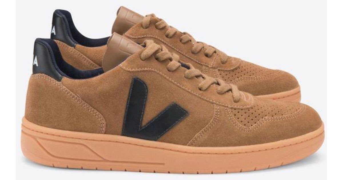 Veja V-10 Suede | Brown Black Gum Sole | for Men - Lyst