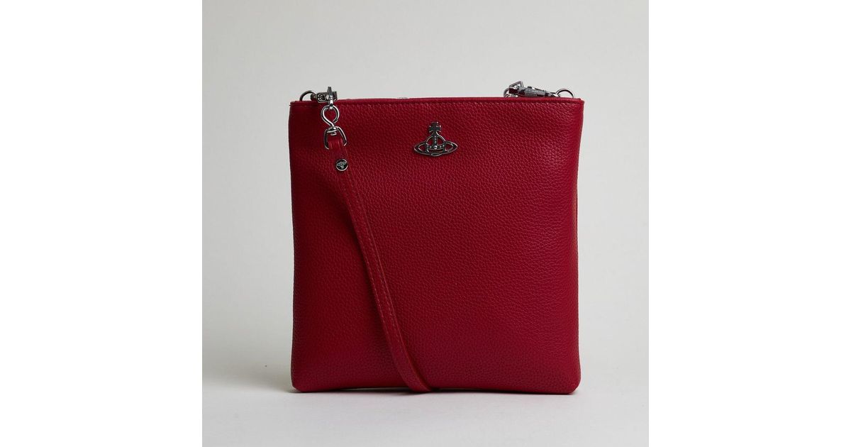 Vivienne Westwood Leather Johanna Square Cross Body Bag in Red Lyst