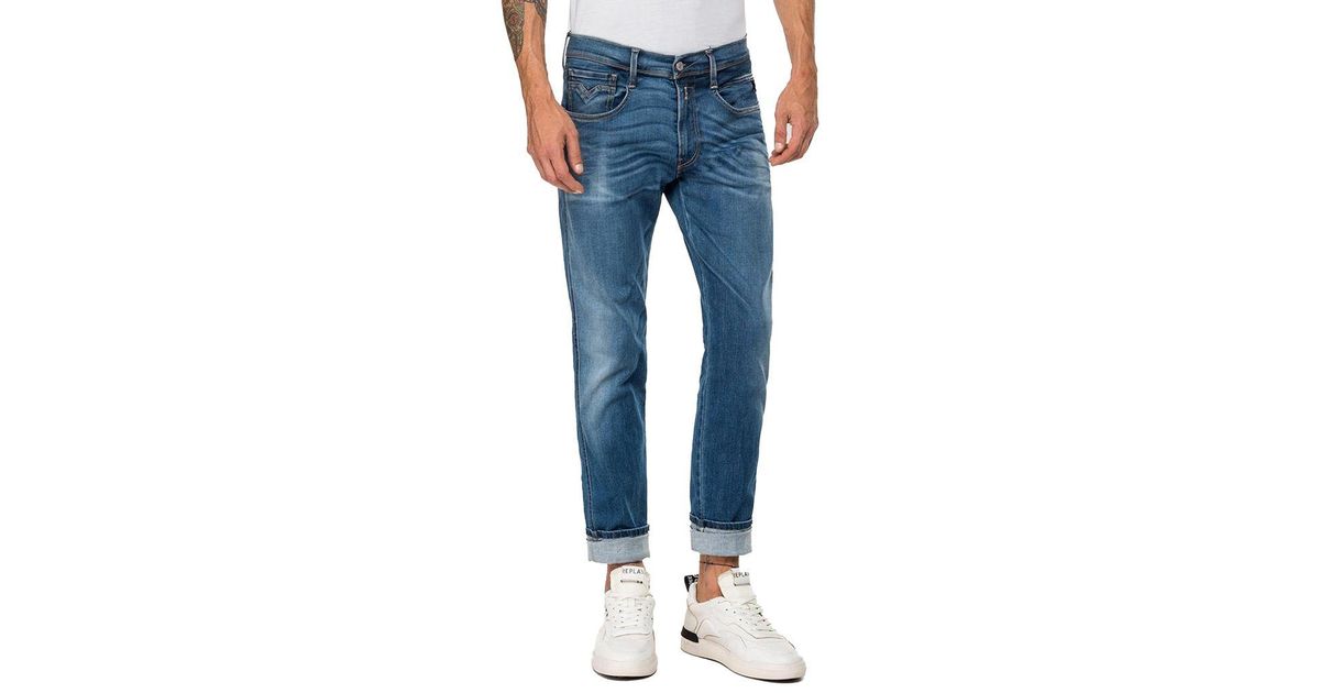 Replay Denim Hyperflex Anbass Bio Edition Slim Fit Jeans - Rich Mid in Blue  for Men | Lyst Australia
