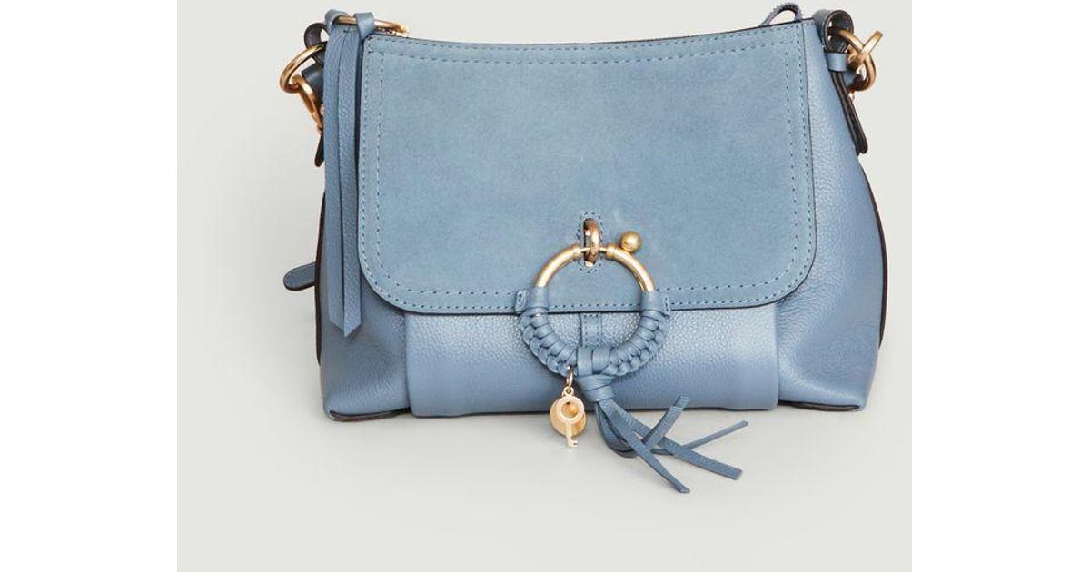 See By Chloé Joan Bag In Smooth Calf Leather And Suede Stormy Sky See