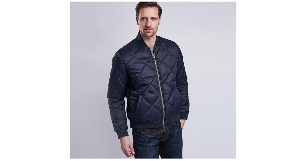 Barbour Synthetic Steve Mcqueen Quilt Bomber Jacket in Blue for Men