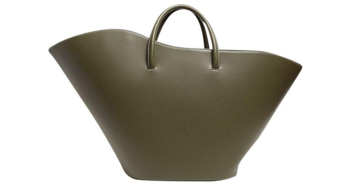 Little Liffner Open Tulip Large Leather Tote Bag in Green - Lyst