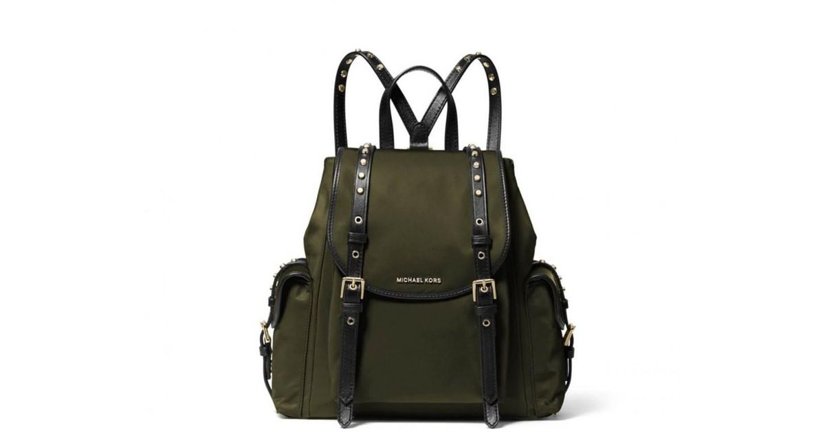 olive green michael kors backpack