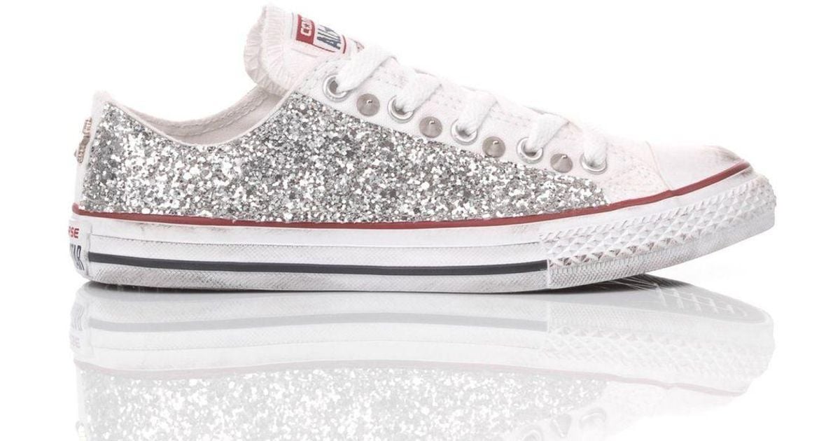 Converse Glitter Sneakers in Silver (Metallic) Save 36 Lyst