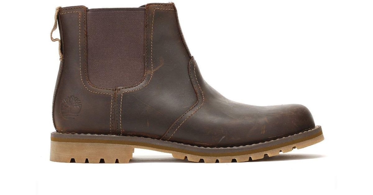 Timberland Leather Gaucho Dark Larchmont Chelsea Boots in Brown for Men ...